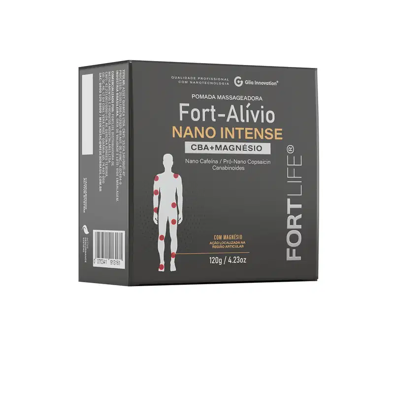 FortLife Pharma Fort-Alívio Nano Intense CBA + Magnésio - Pomada Massageadora Corporal 120g