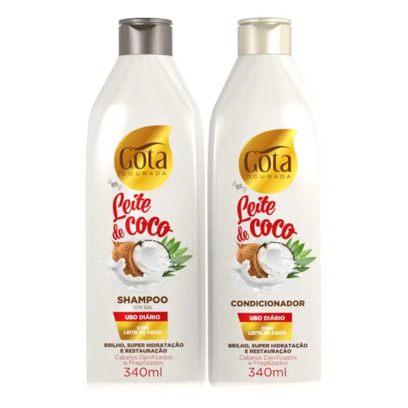 Kit Gota Leite de Coco Uso Diario Shampoo e Condicionador