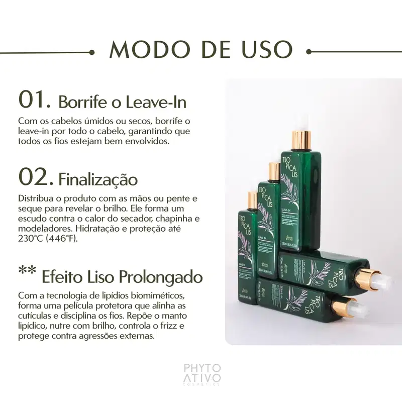 Leave-in Tropicalis Finalizador Capilar Phyto Ativo 300ml