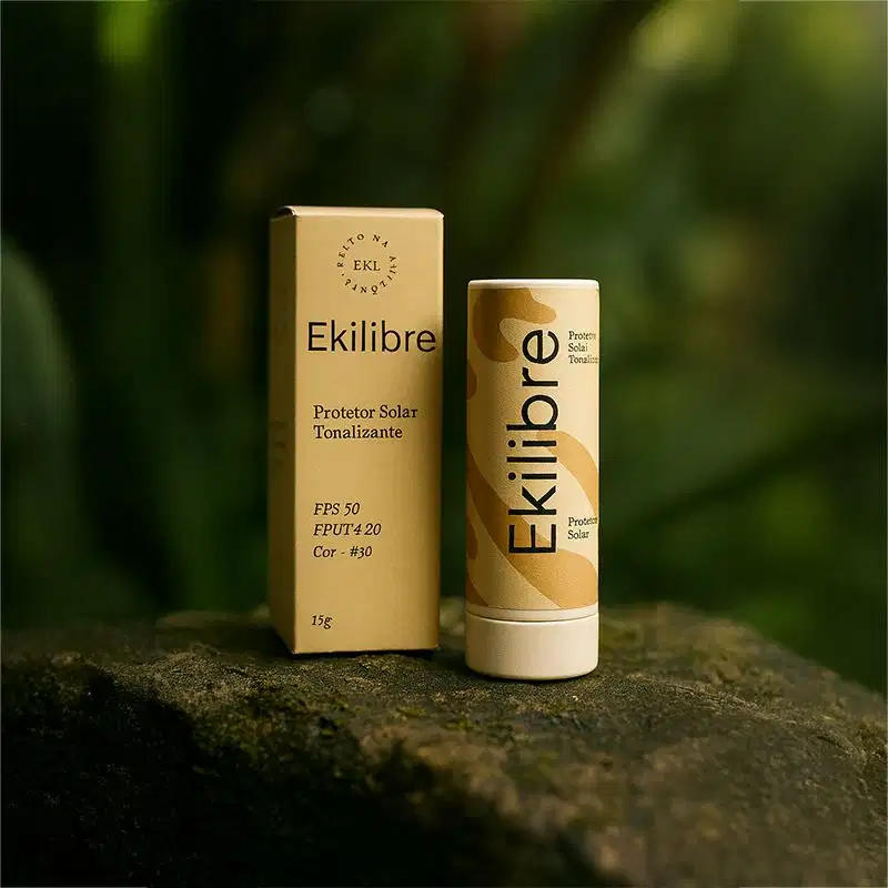 Protetor Solar Físico Vegano Natural Tonalizante em Bastão FPUVA 20 – FPS 50 – 15g
