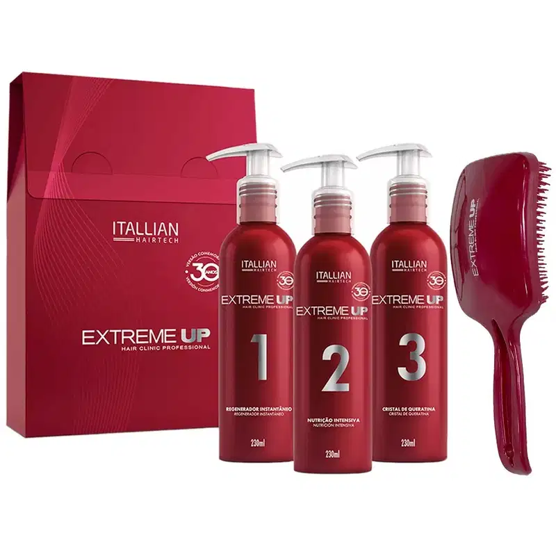 Kit Profissional Extreme Up Hair Clinic Reconstrutor Capilar (3 Itens) - Edição Comemorativa!