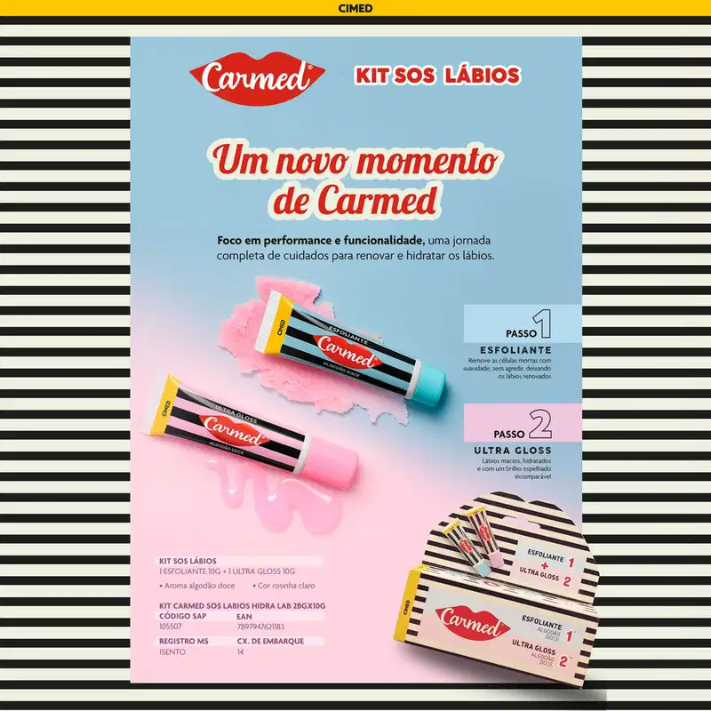 Kit Carmed Algodão Doce Esfoliante + Ultra Gloss (2 Produtos)