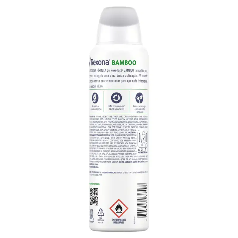 Desodorante Aerossol Rexona Feminino Bamboo 150ml