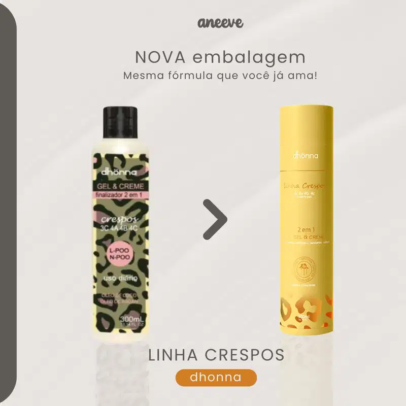 Duo Mix Creme de Pentear Crespos e Gel Creme Cachos 300mL - Dhonna |  O Combo Perfeito para Fios Definidos