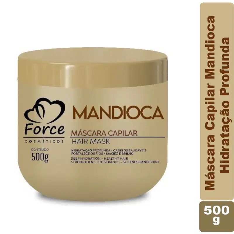 Kit Manutenção Capilar Mandioca Com Óleo Argan - Force (5 Itens) Hidratação e Fortalecimento