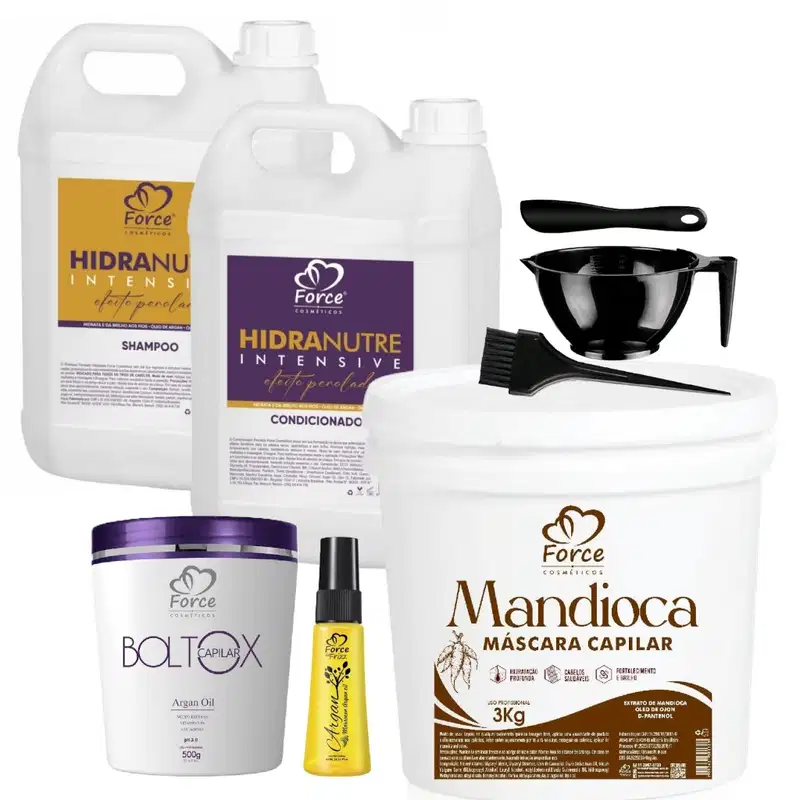 Kit Profissional Hidranutre Mandioca 5L/3KG - Alinhamento, Hidratação e Brilho
