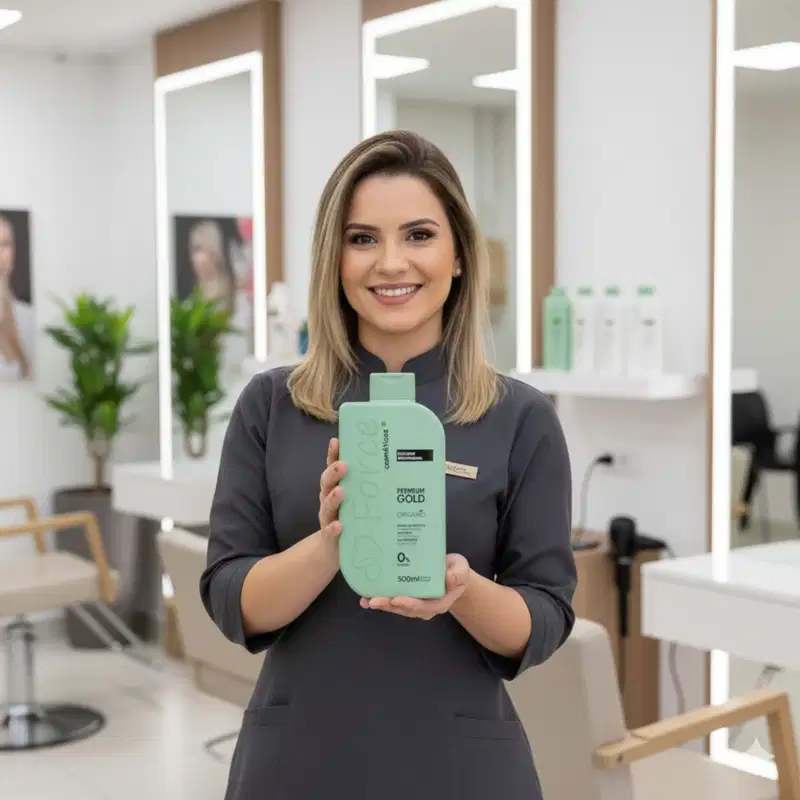 Escova Progressiva Orgânica Premium Gold 1L – Brilho Espelhado e Liso Perfeito