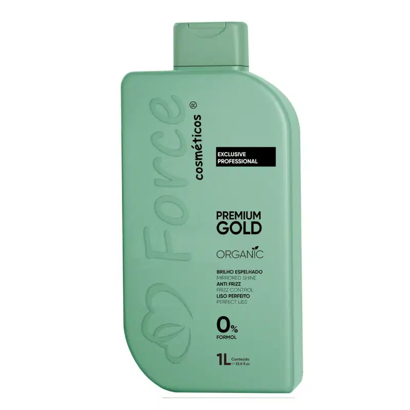 Escova Progressiva Orgânica Premium Gold 1L – Brilho Espelhado e Liso Perfeito