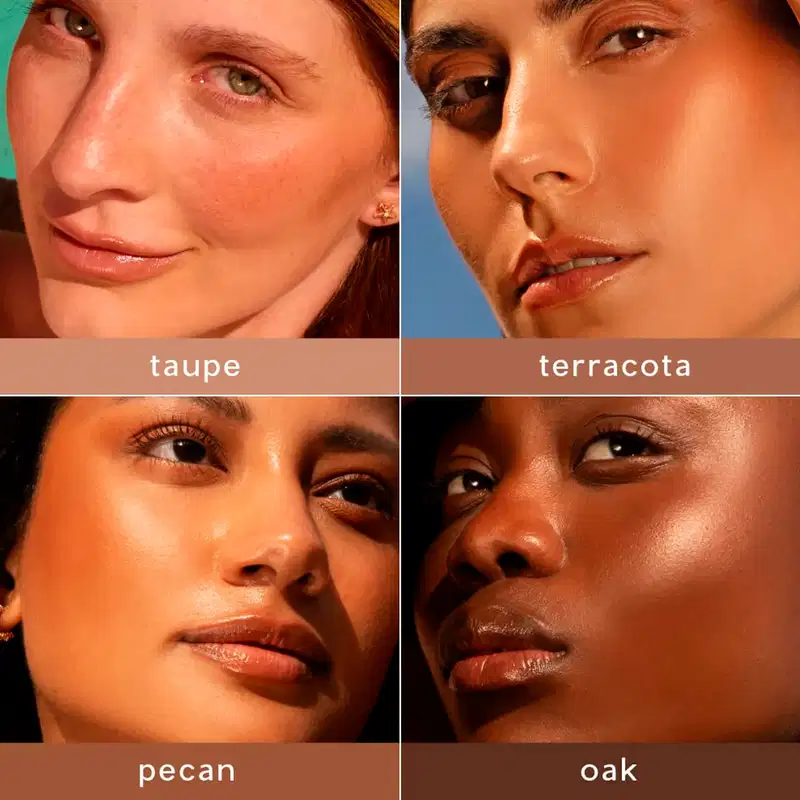 Bronzer Blush em Pó Marrom Dourado  Bronzer Me Taupe Océane