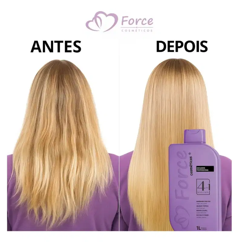 Alinhamento Capilar Profissional Selagem Térmica 4 em 1 - Force Cosméticos 1L