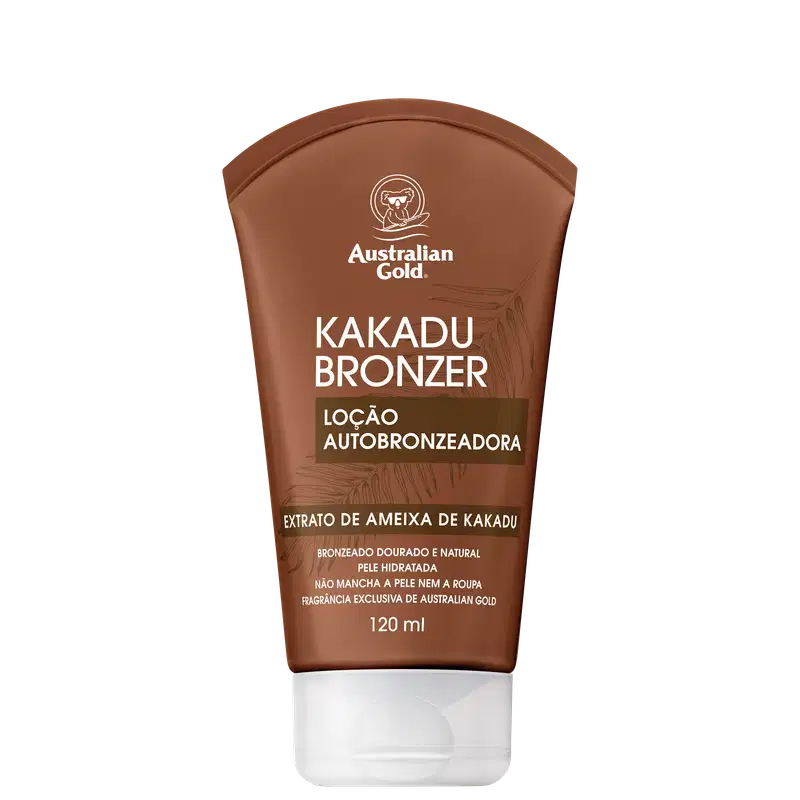 A imagem mostra a Loção Autobronzeadora Kakadu Bronzer de Australian Gold.