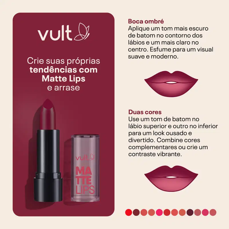 Batom Rosa Magenta Matte Lips 3,8g