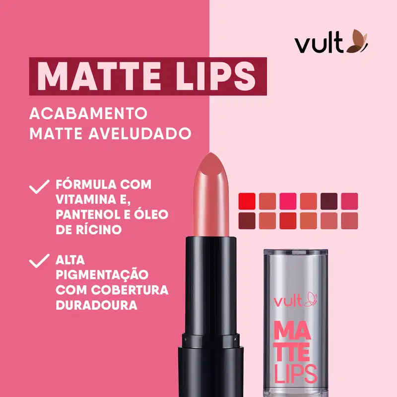 Batom Rosa Magenta Matte Lips 3,8g