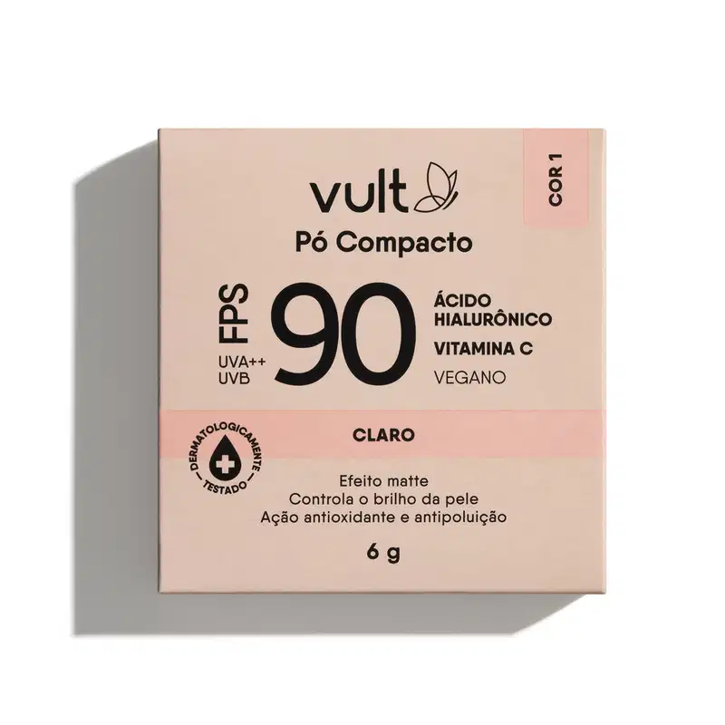 Pó Compacto Facial Claro Cor 1 FPS 90 Vult 6g