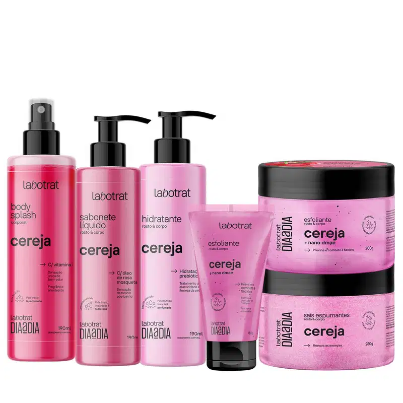 KIT DE BANHO CEREJA C/ 6 ITENS - LABOTRAT