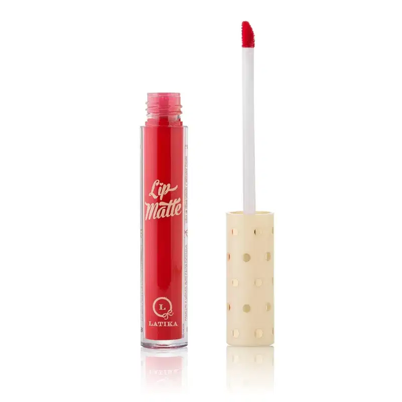 Batom Líquido Latika Lip Matte Vermelho Cereja Intensa nº20 - Longa Duração - Não Trenfere 4ml