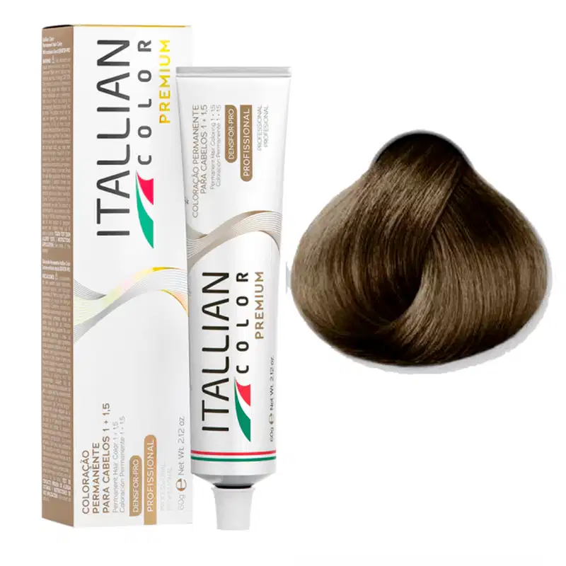 Itallian Color Premium 7.17 Louro Cinza Marrom+OXI 20vol90ml