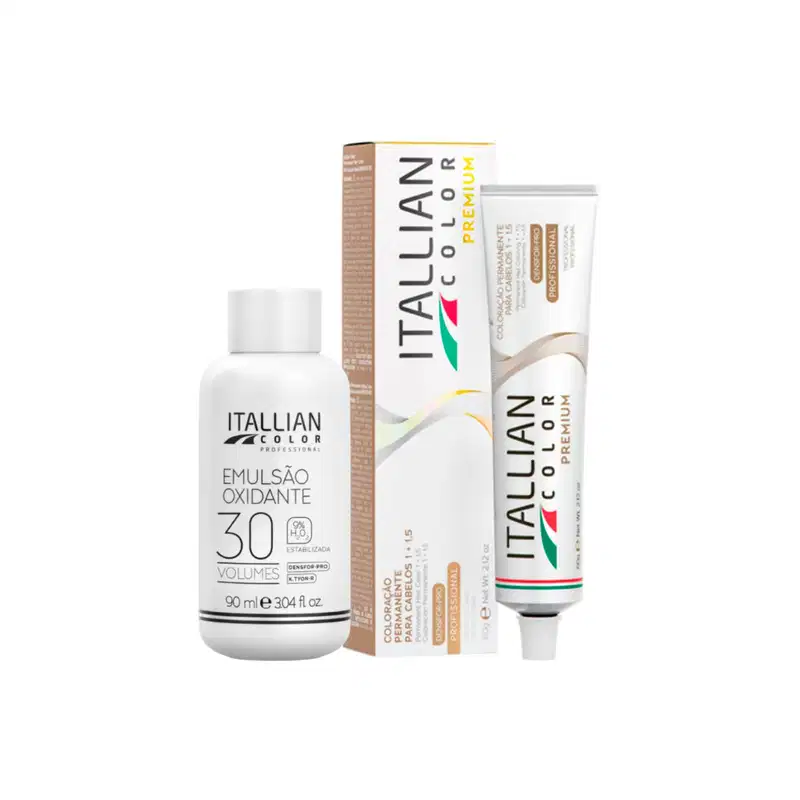 Itallian Color Premium 9.17 Louro Cinza Marrom+OXI 30vol90ml