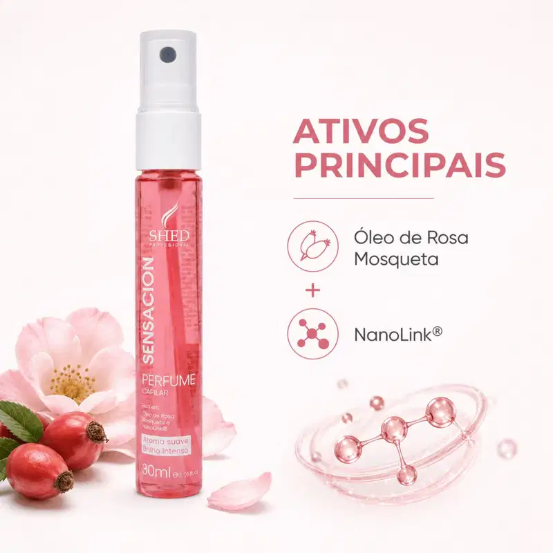 Perfume Capilar Sensacion 30ml: Brilho Intenso e Maciez Deslumbrante | Shed Professional