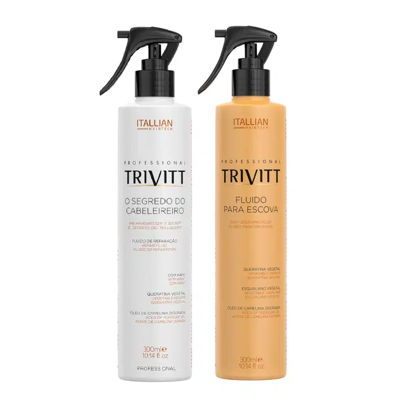Trivitt Profissional Reconstrutor Capilar Segredo do Cabelereiro +  Fluido Para Escova 300ml cada