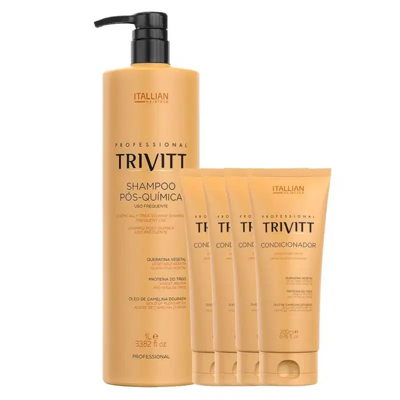 Kit Shampoo Trivitt Hidratante 1L + 4 Condicionador 200ml