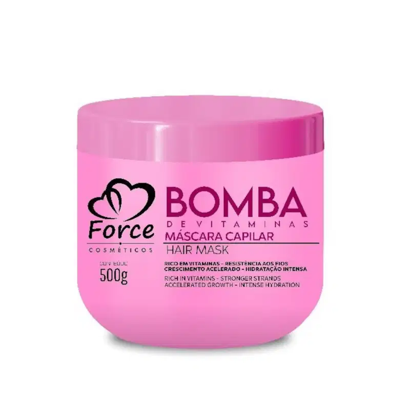 Máscara Capilar Bomba de Vitaminas Hidratação Intensa Force Cosméticos 500ml