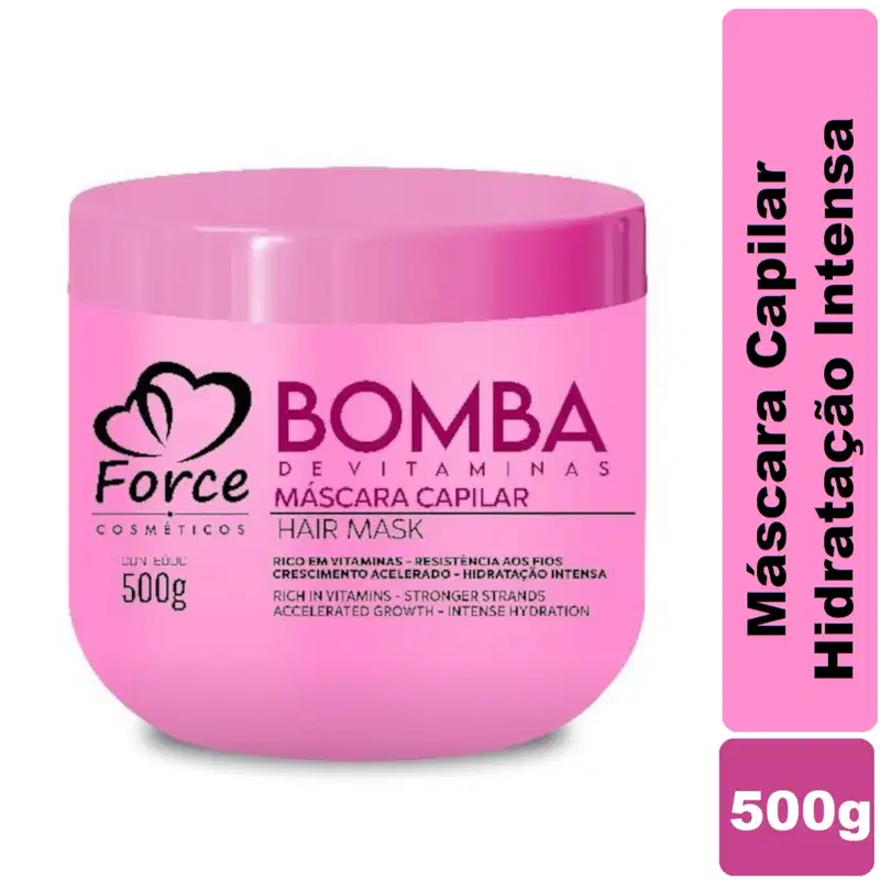 Máscara Capilar Bomba de Vitaminas Hidratação Intensa Force Cosméticos 500ml