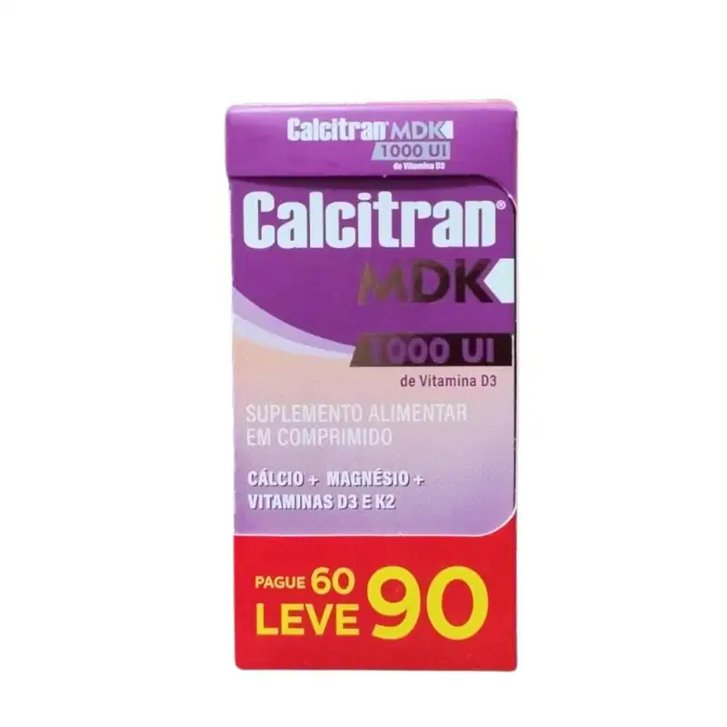 Suplemento Alimentar Calcitran MDK + Vitamina D3 1000UI - Leve 90 Pague 60