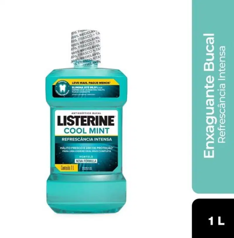 Listerine Cool Mint Hortelã Antisséptico Bucal 1L