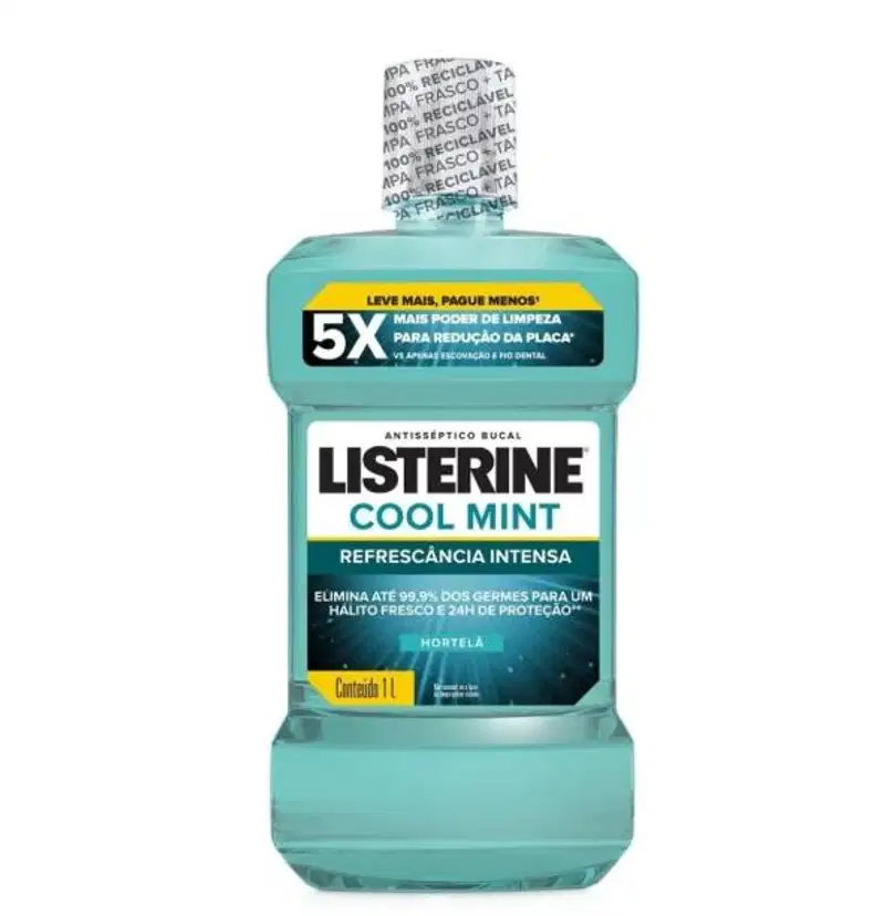 Listerine Cool Mint Hortelã Antisséptico Bucal 1L