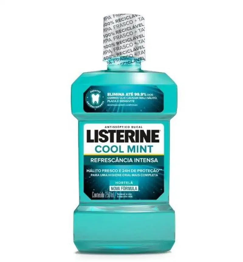 Listerine Cool Mint Hortelã Antisséptico Bucal 250ml