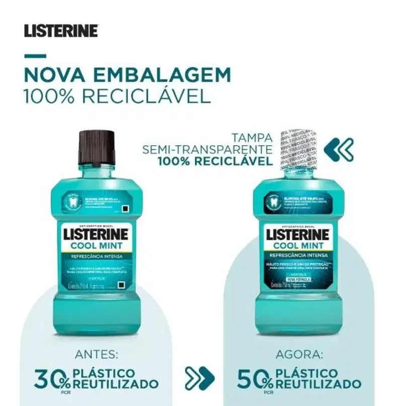 Listerine Cool Mint Hortelã Antisséptico Bucal 250ml