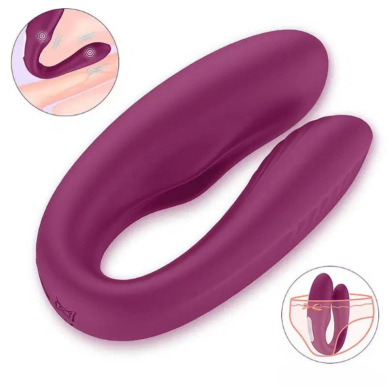 Vibrador de Casal Magenta com 9 Vibrações - S-Hande Viviana