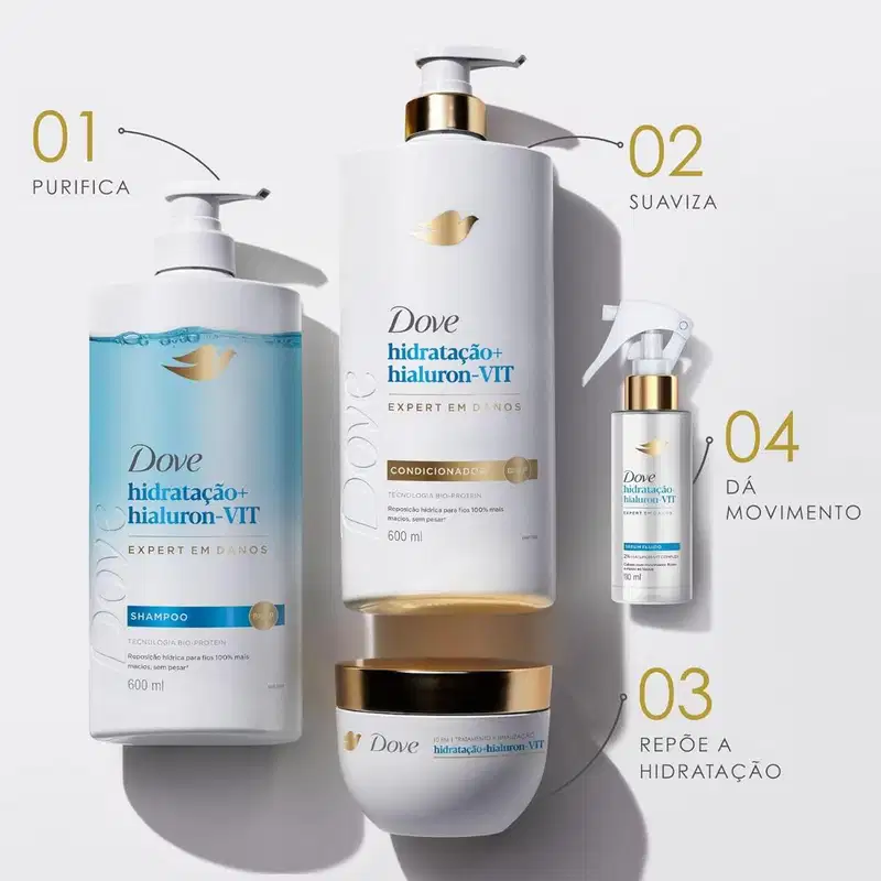 Dove Condicionador Hidratação + Hialuron-Vit 600ml Pump