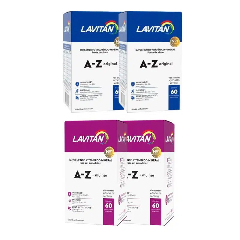 Kit Cimed Lavitan Original e Mulher Suplemento Alimentar (4 Produtos)
