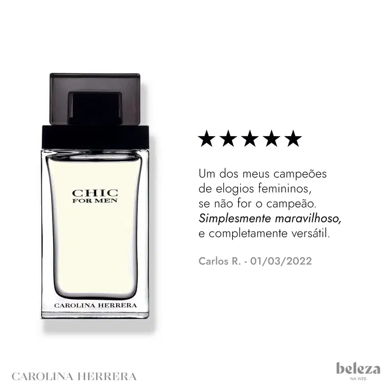 Chic For Men Carolina Herrera Eau de Toilette - Perfume Masculino 60ml