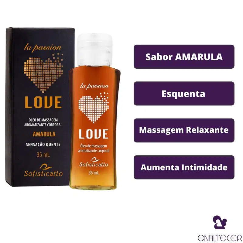 Óleo de Massagem Corporal Beijável Sensação Quente Amarula