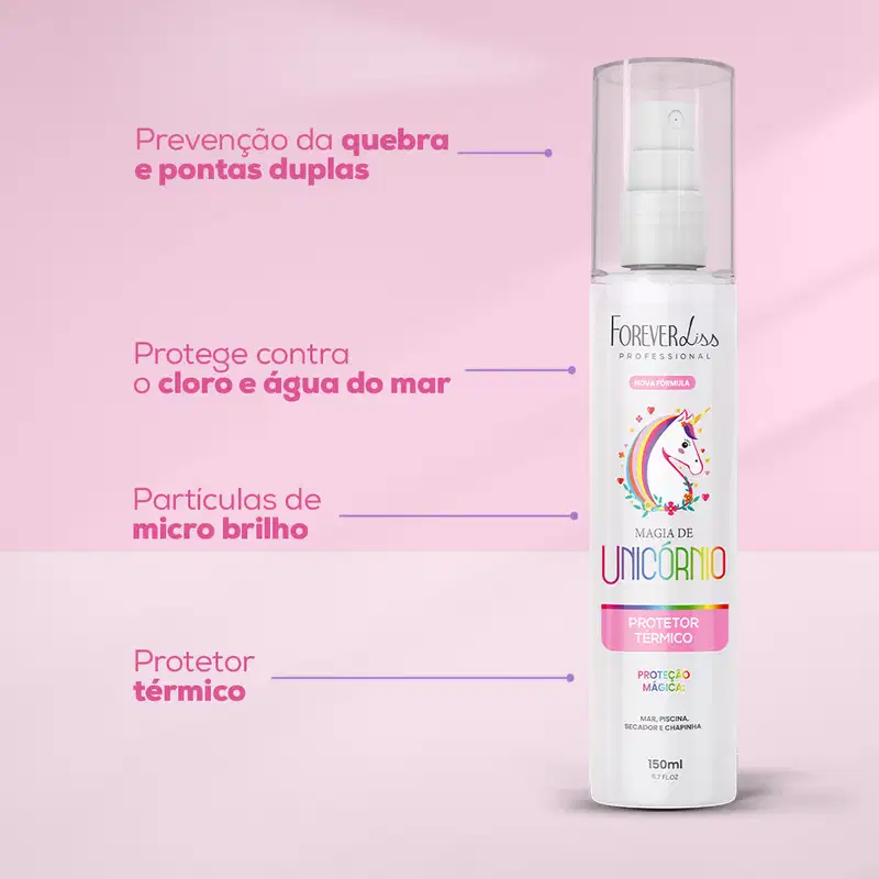 Kit Protetor Térmico E Body Splash Magia De Unicórnio Forever Liss