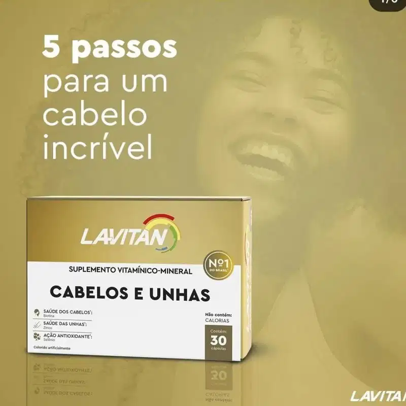Kit Cimed Lavitan Cabelos e Unhas Suplemento Alimentar (3 Unidades)