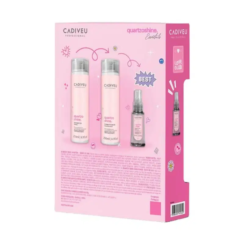 Cadiveu Quartzo Shine - Kit Shampoo 250ml + Cond 250ml + Óleo Capilar 65ml