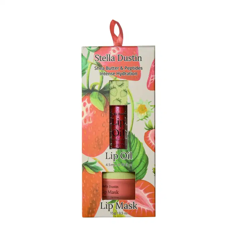 Kit Lip Oil e Máscara Labial Hidratante Morango Stela Dustin