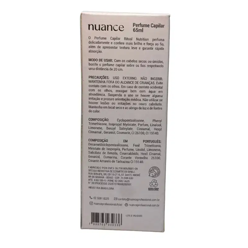 Perfume Capilar Nuance Ritual Parfum 65ml