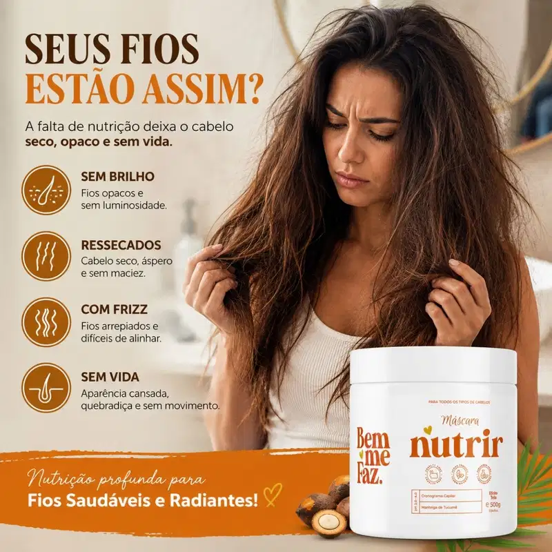 Máscara Capilar Nutrição 500g Tucumã Nutrir Bem Me Faz