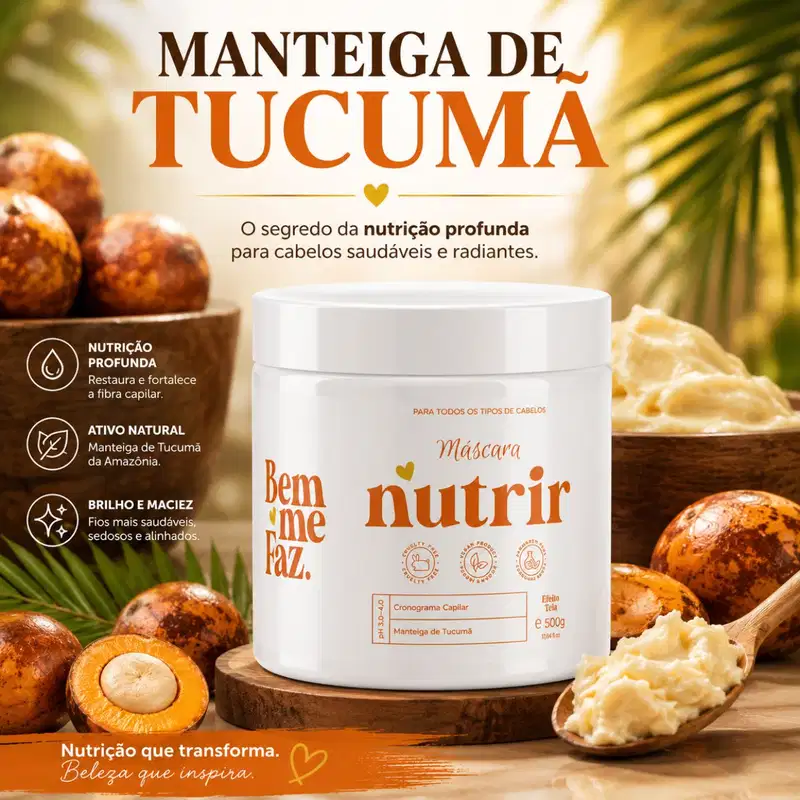 Máscara Capilar Nutrição 500g Tucumã Nutrir Bem Me Faz