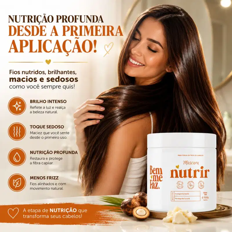 Máscara Capilar Nutrição 500g Tucumã Nutrir Bem Me Faz