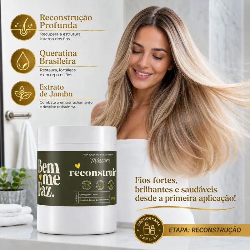 Máscara Capilar Reconstrução 500g Reconstruir Bem Me Faz