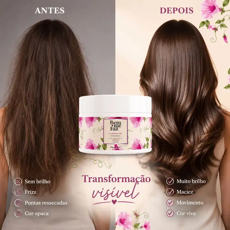 Máscara Nutrição e Reparação 300g Empoderar Bem Me Faz