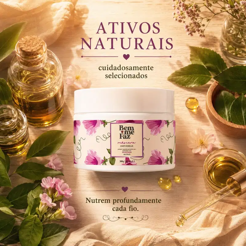 Máscara Nutrição e Reparação 300g Empoderar Bem Me Faz