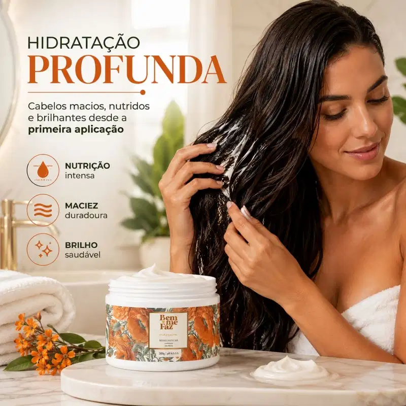 Máscara Reconstrução Capilar Ressignificar Bem Me Faz 300g