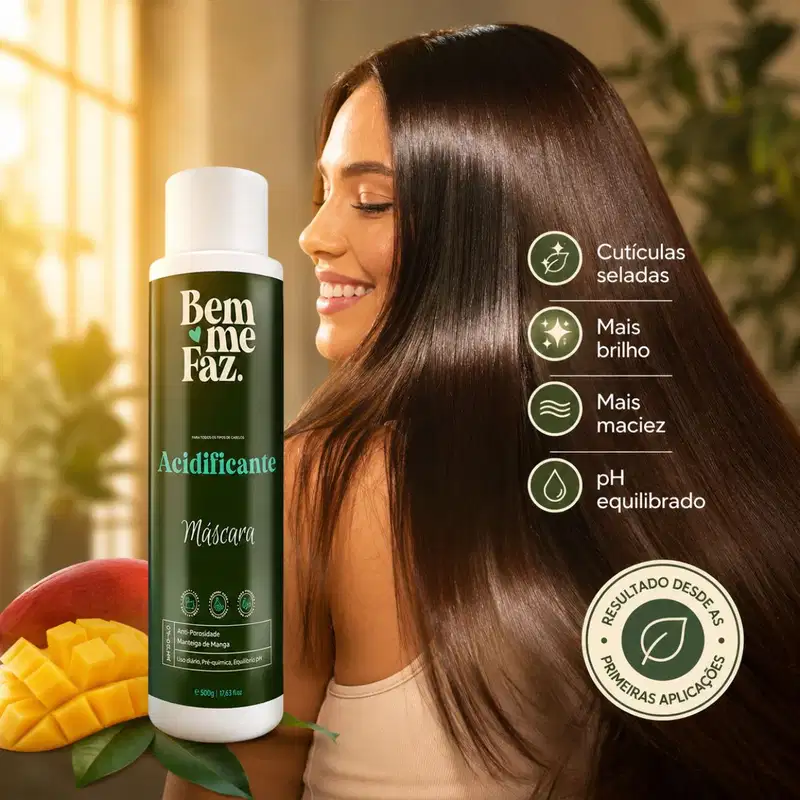 Máscara Acidificante 500g Bem Me Faz Brilho Intenso